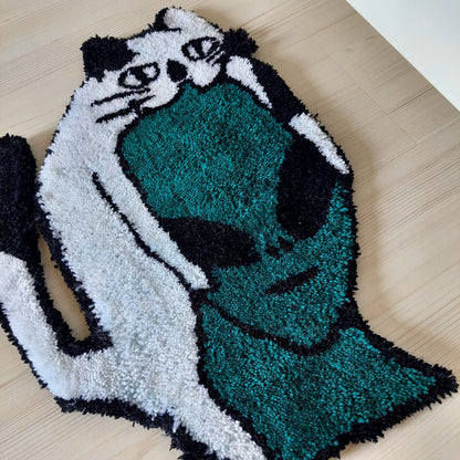 Cat Rug, Tufted Rug, Alien Rug, Handmade Rug, Animal Rug,Home Decor,Area Rug,Living Room Rug,Housewarming Gift,Cute Rug,Anti-slip,Custom Rug