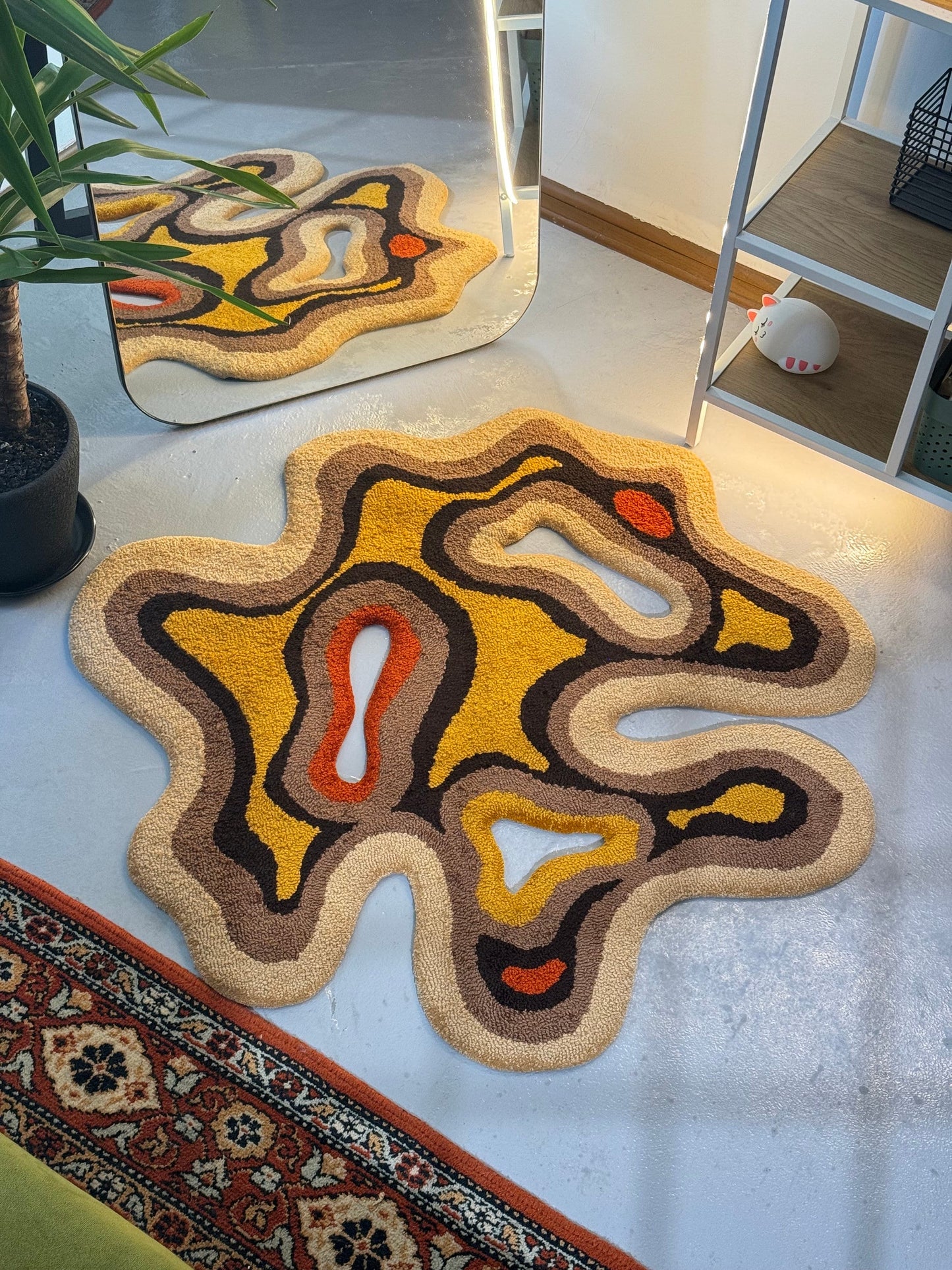 Abstract Shape Rug, Ready to ship! Modern Rug, Pastel Rug, Bedroom Rug, Aesthetic Rug, Cute Rug, Living room floor mat, Custom Tufted Rug