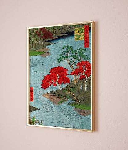 Utagawa Hiroshige Autumn at Akida Poster, Japanese Print, Japanese VIntage Wall Art, Japanese Art Print, Japanese vintage print, Gift idea