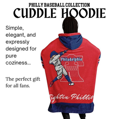 Philly Baseball Cuddle Hoodie: Red and Blue 'Fightin' Fan Gift