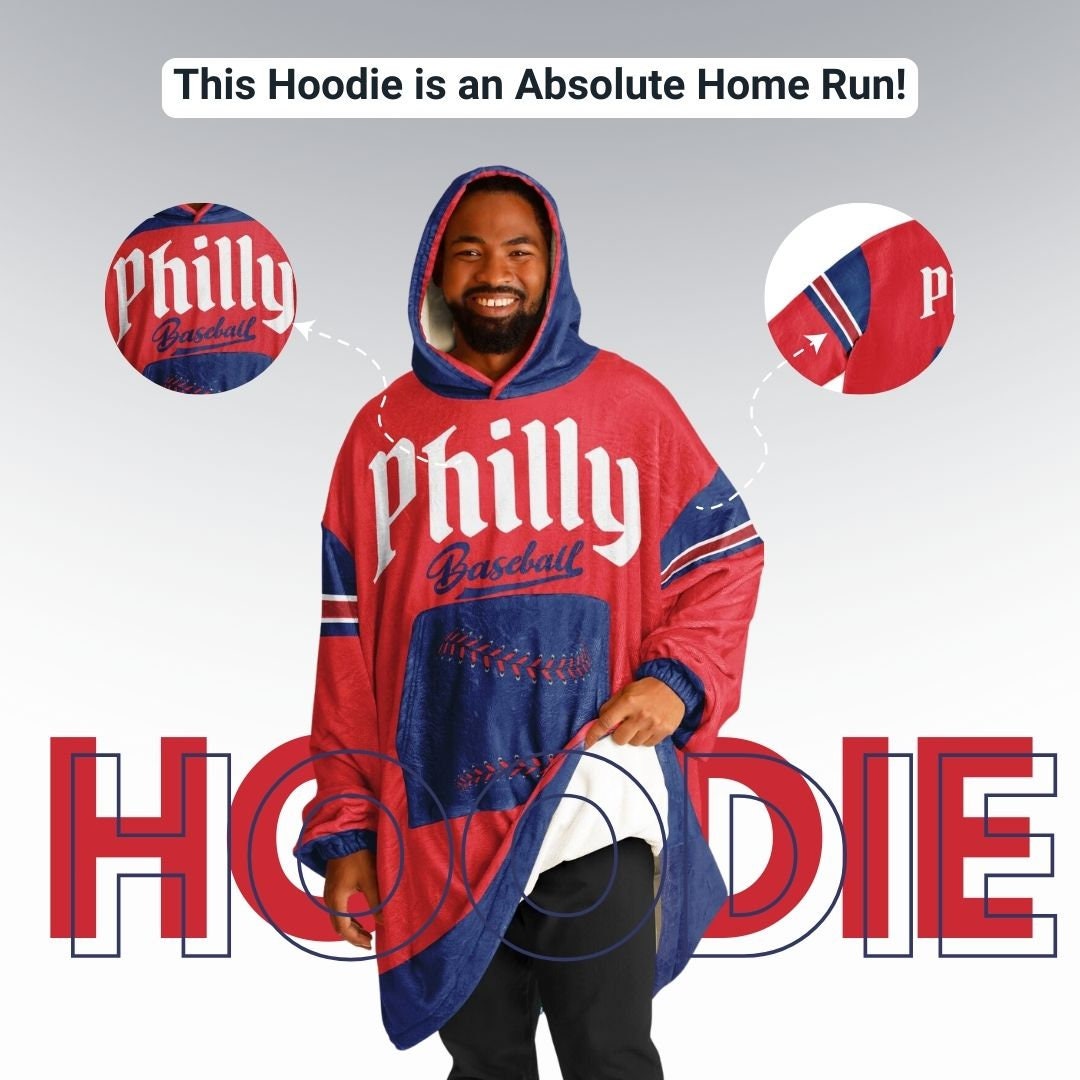 Philly Baseball Cuddle Hoodie: Red and Blue 'Fightin' Fan Gift