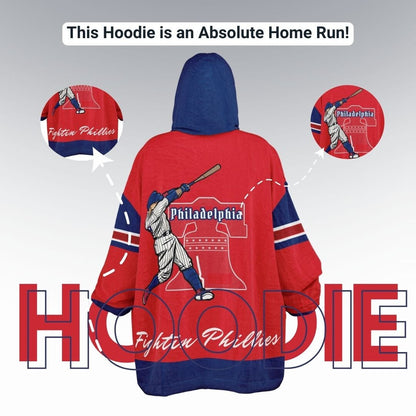 Philly Baseball Cuddle Hoodie: Red and Blue 'Fightin' Fan Gift