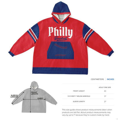 Philly Baseball Cuddle Hoodie: Red and Blue 'Fightin' Fan Gift