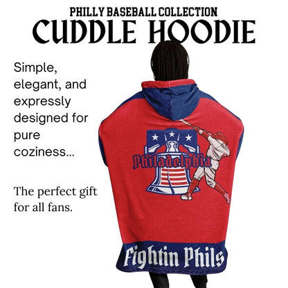 Philly Baseball Cuddle Hoodie: Red and Blue 'Fightin' Fan Gift