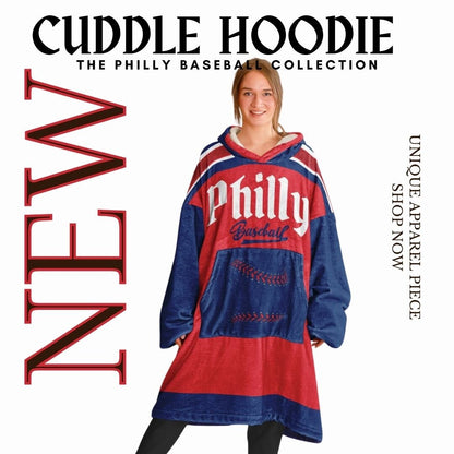 Philly Baseball Cuddle Hoodie: Red and Blue 'Fightin' Fan Gift