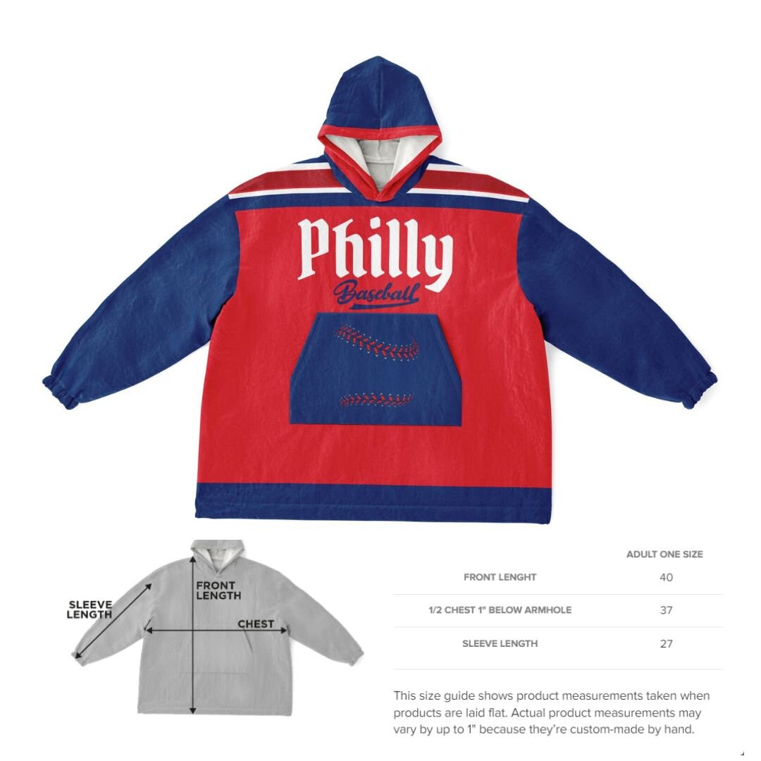 Philly Baseball Cuddle Hoodie: Red and Blue 'Fightin' Fan Gift