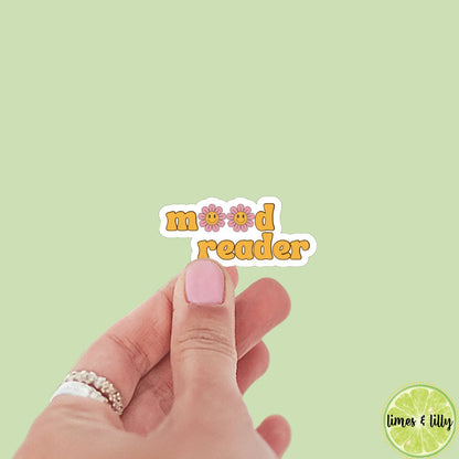 Mood reader sticker, bookish sticker, floral, spring, bookish merch, Kindle sticker, smut reader, reading lover, decal, vinyl, yellow