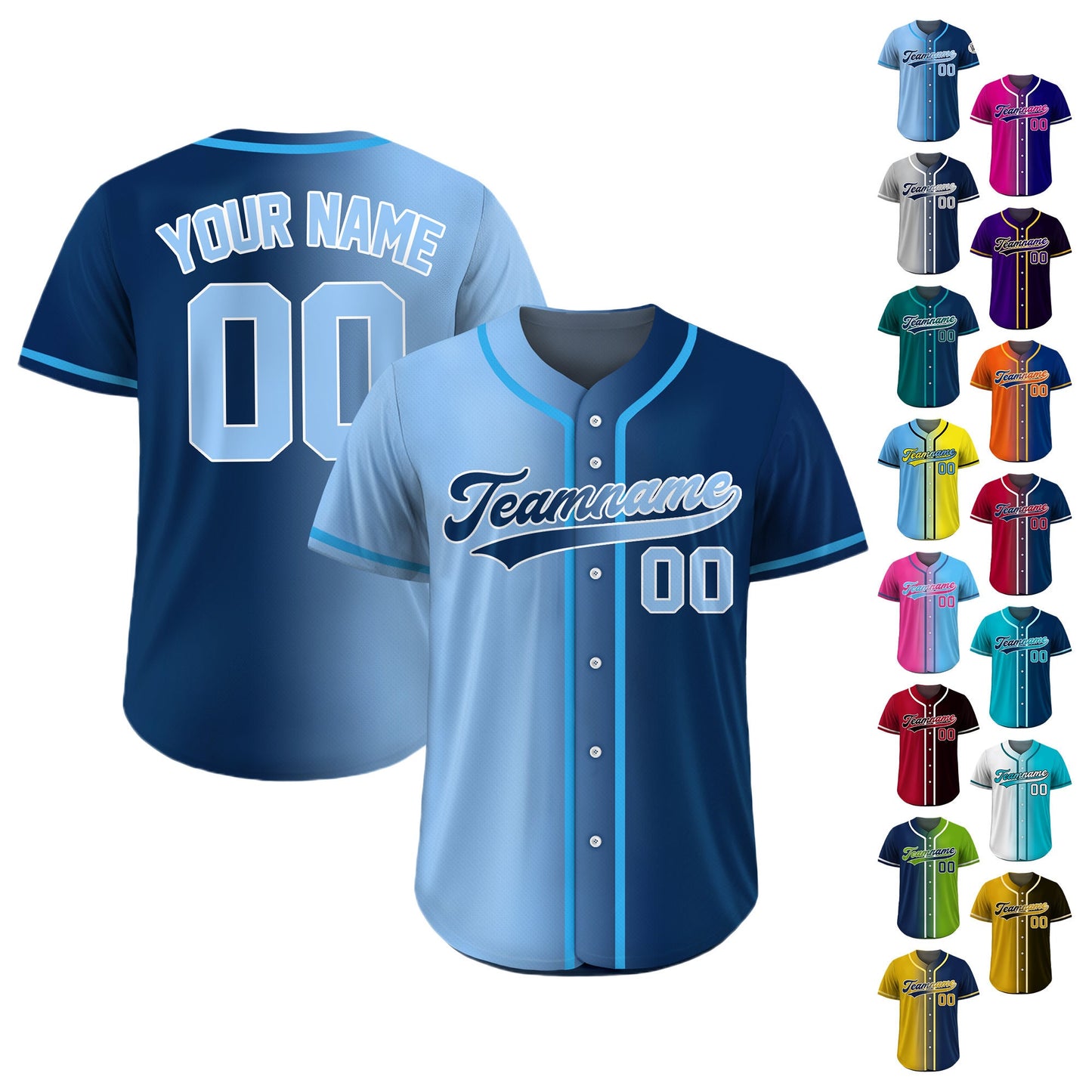 Custom Baseball Jersey Gradient with Team Name Number, Personalized Softball Jersey Shirt for Adult Youth Kid, Gift for Baseball Fans Gift