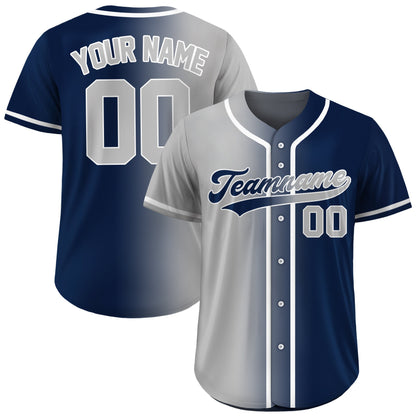 Custom Baseball Jersey Gradient with Teamname Name Number, Custom Jersey Shirt for Men Women Youth Kid, Gift for Baseball Fans Navy Gray