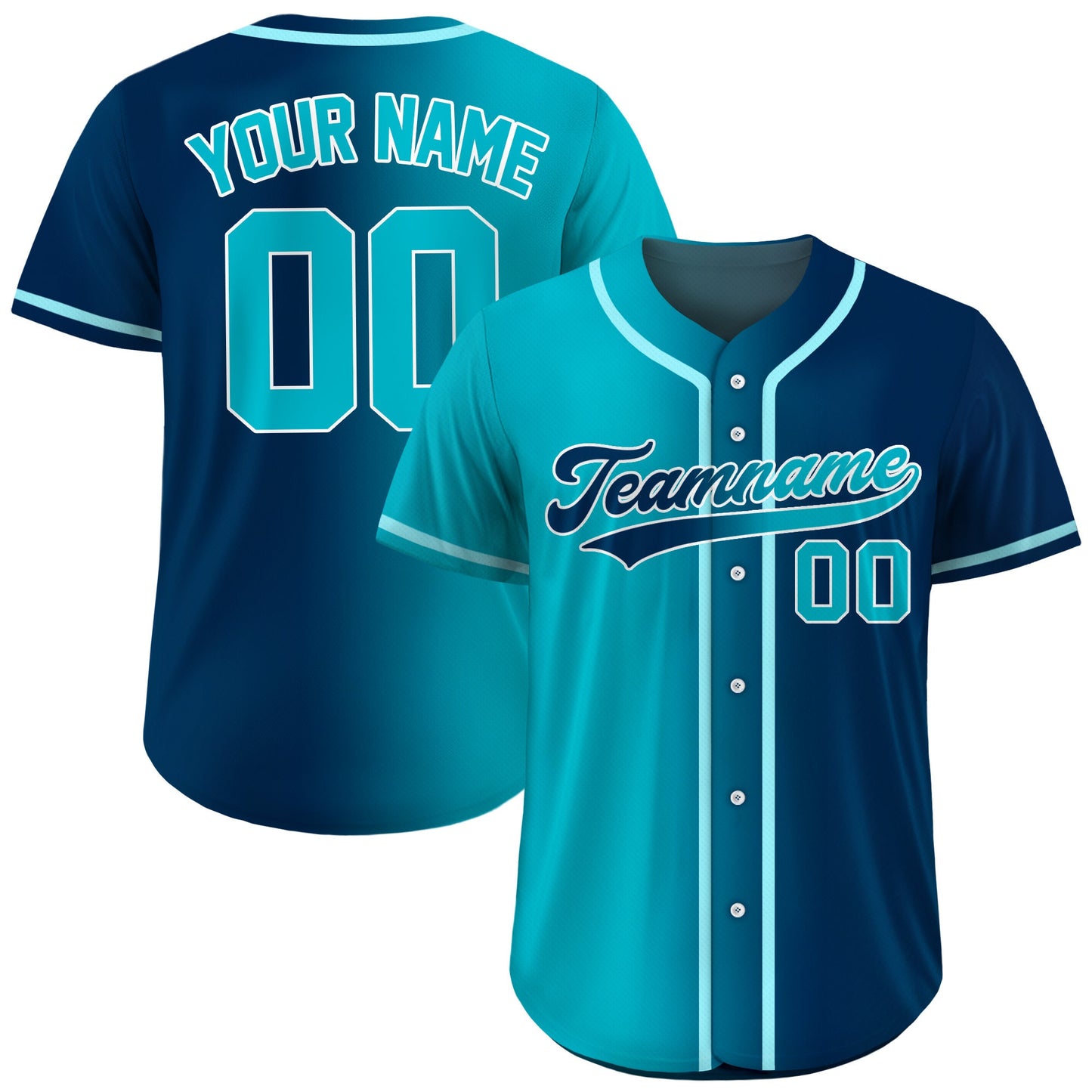 Custom Baseball Jersey Gradient with Teamname Name Number, Custom Jersey Shirt for Men Women Youth Kid, Gift for Baseball Fans Navy Blue