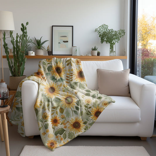Sunflower Blanket Fall Home Decor Floral Throw Blanket Flower Lovers Gift Ideas for Her Cozy Autumn Fleece Sunflower Decor Christmas Gift
