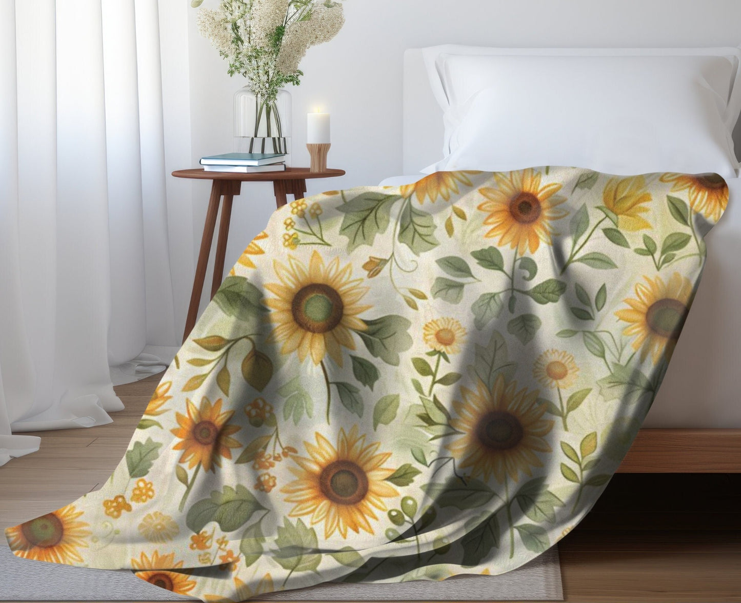 Sunflower Blanket Fall Home Decor Floral Throw Blanket Flower Lovers Gift Ideas for Her Cozy Autumn Fleece Sunflower Decor Christmas Gift