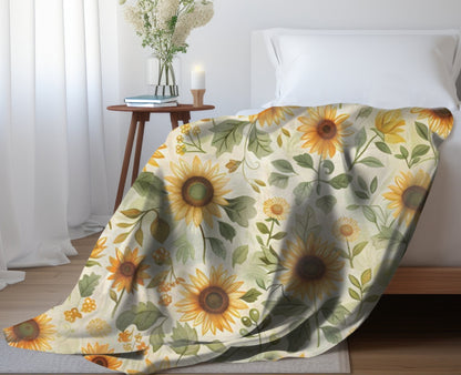 Sunflower Blanket Fall Home Decor Floral Throw Blanket Flower Lovers Gift Ideas for Her Cozy Autumn Fleece Sunflower Decor Christmas Gift