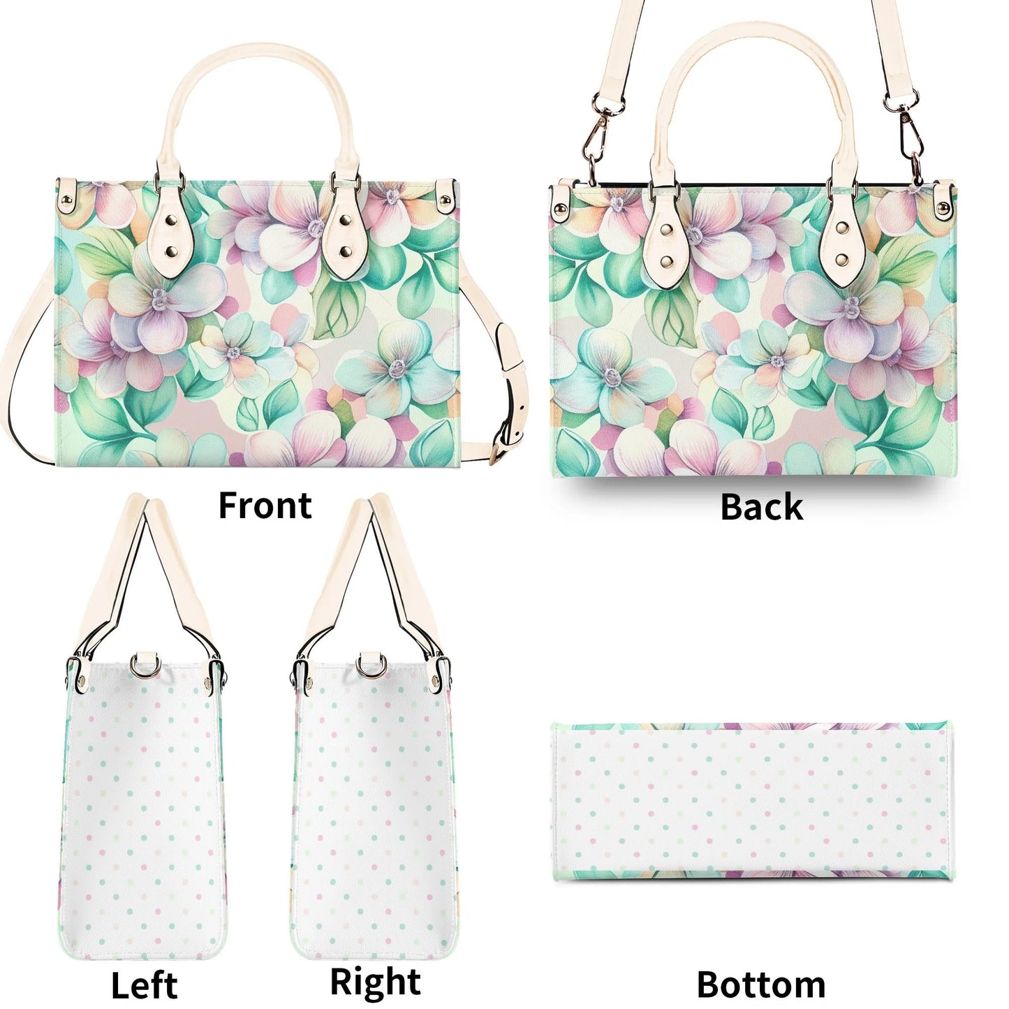 Pastel Dreams Flower Handbag. Spring handbag. Vegan Leather handbag. Womans Handbag. Gift for her. Crossbody. Shoulder bag