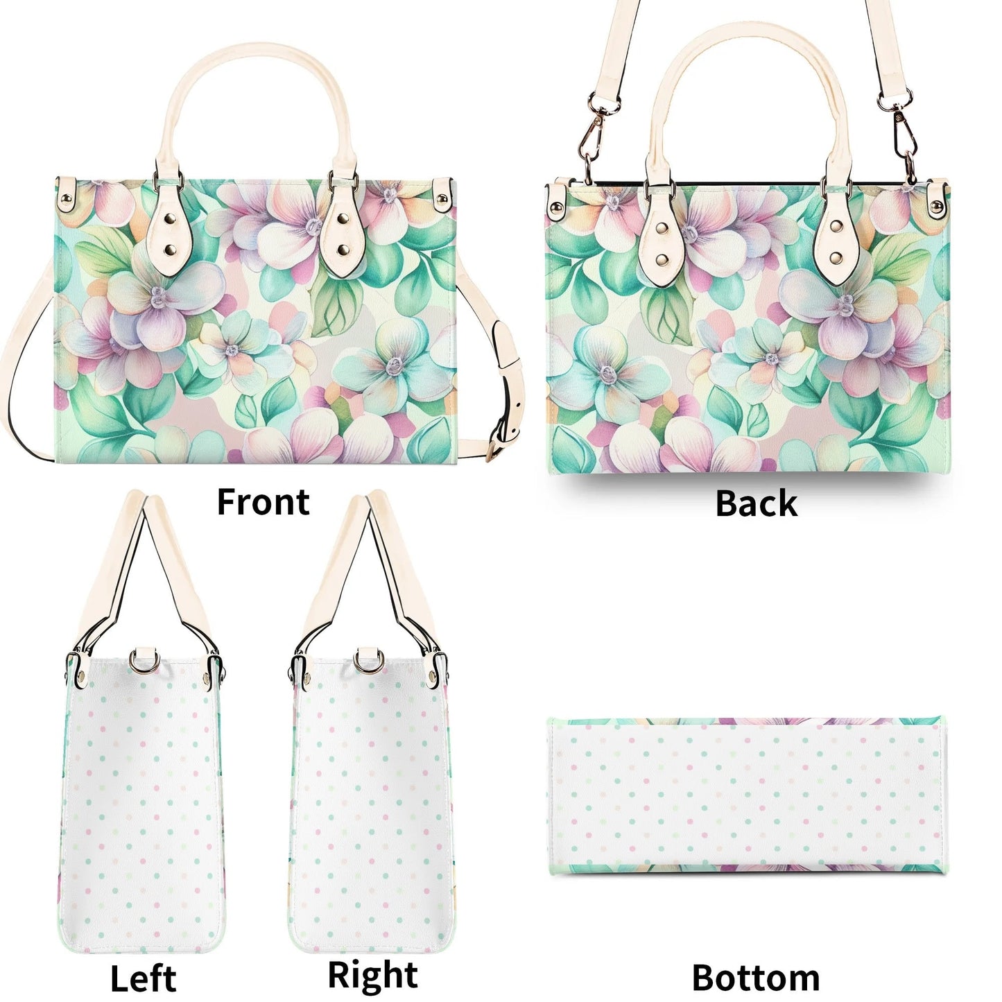 Pastel Dreams Flower Handbag. Spring handbag. Vegan Leather handbag. Womans Handbag. Gift for her. Crossbody. Shoulder bag