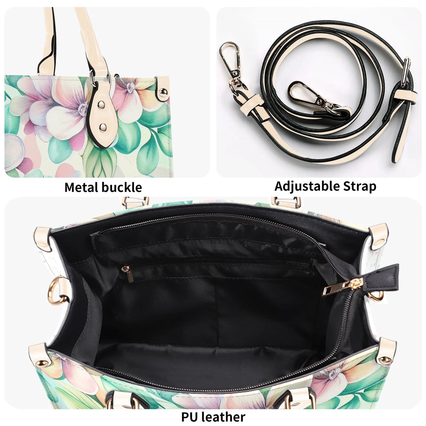 Pastel Dreams Flower Handbag. Spring handbag. Vegan Leather handbag. Womans Handbag. Gift for her. Crossbody. Shoulder bag