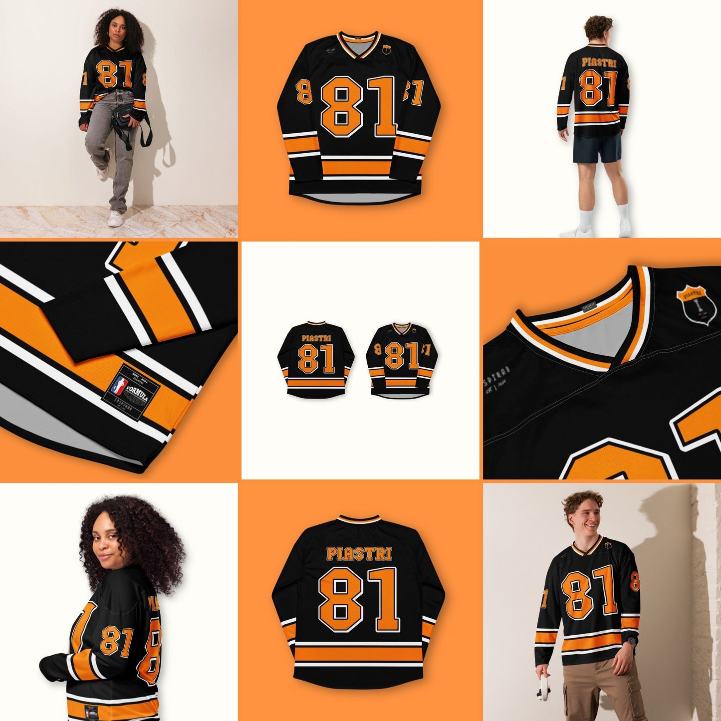 #81 McLaren Inspired Oversized Unisex Hockey Jersey, Formula Racing Fan Apparel