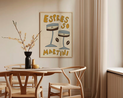 Espresso Martini Poster, Trendy Wall Art, Apartment Decor, Retro Wall Art, Kitchen Wall Art, Pink Wall Art, Y2K Room Decor