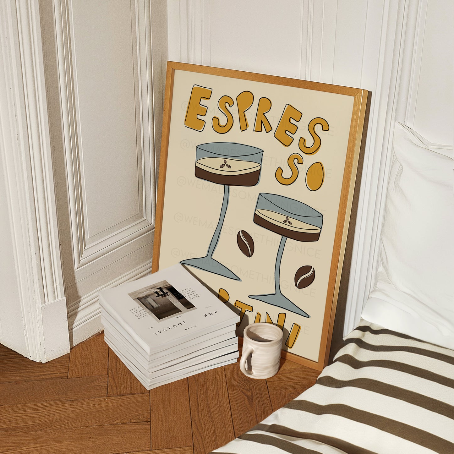 Espresso Martini Poster, Trendy Wall Art, Apartment Decor, Retro Wall Art, Kitchen Wall Art, Pink Wall Art, Y2K Room Decor