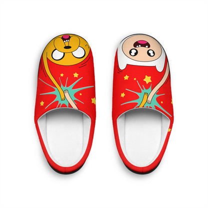 Adventure Time Slippers | Jake the Dog Finn The Human Indoor Slippers Cartoon Bff Besties Gift For Her For Him Comfy Cozy Soft Shoes