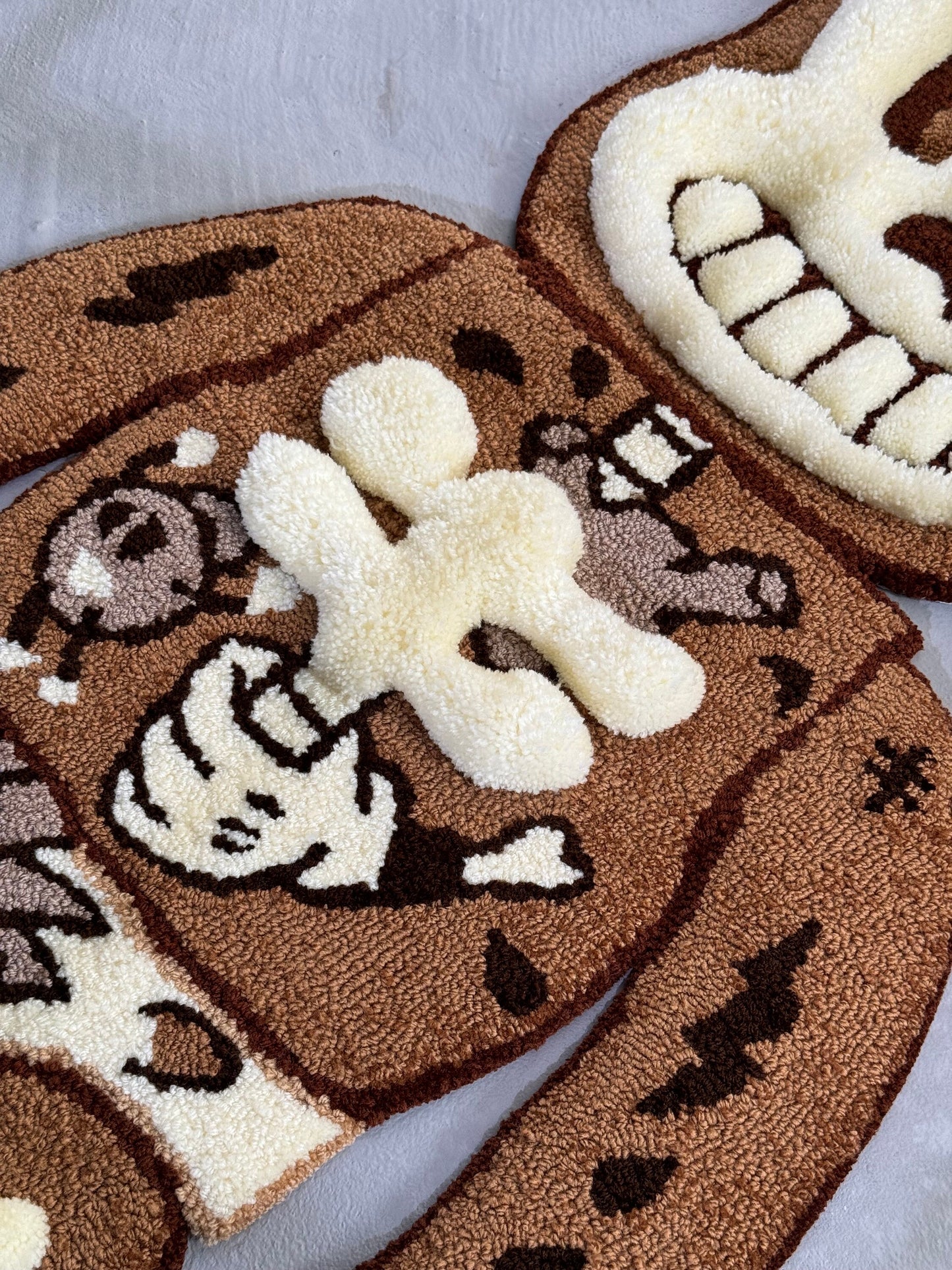 Tufted Bear Rug, Custom Bear Skeleton Rug, Pink Rug, Collectibles home decor, Unique Floor Art, Halloween gift, Christmas gift