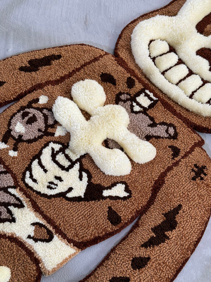 Tufted Bear Rug, Custom Bear Skeleton Rug, Pink Rug, Collectibles home decor, Unique Floor Art, Halloween gift, Christmas gift