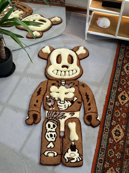 Tufted Bear Rug, Custom Bear Skeleton Rug, Pink Rug, Collectibles home decor, Unique Floor Art, Halloween gift, Christmas gift