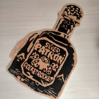 Alcohol Rug, Tufted Rug, Handmade Rug, Drink Rug, Vodka Rug, Wine Rug, Area Rug, Living Room Rug, Beer Rug,Whiskey Rug, Bar Decor,Home Decor