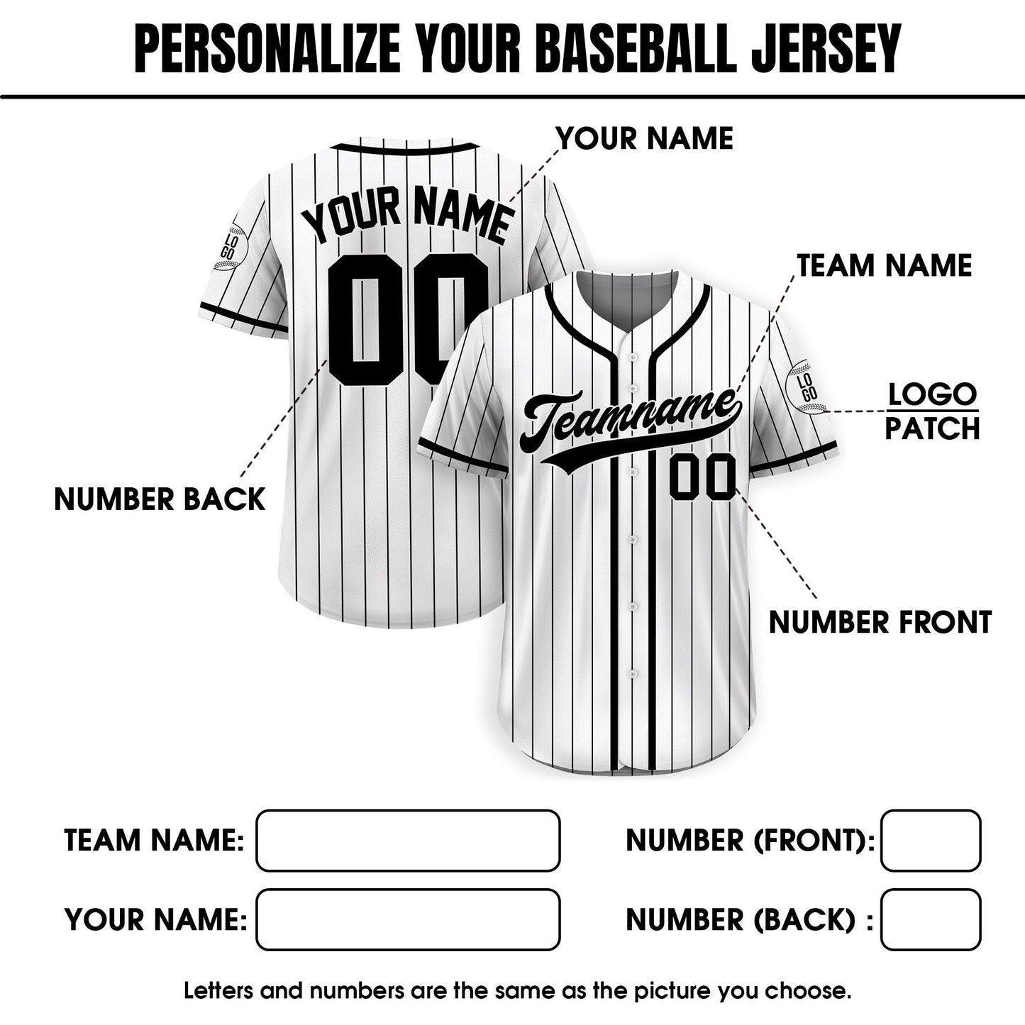 Custom Team Name Number Baseball Jersey Pinstripe, Custom Baseball Jersey for Men Women Youth Kid, Personalized Pinstripe Jersey Black White