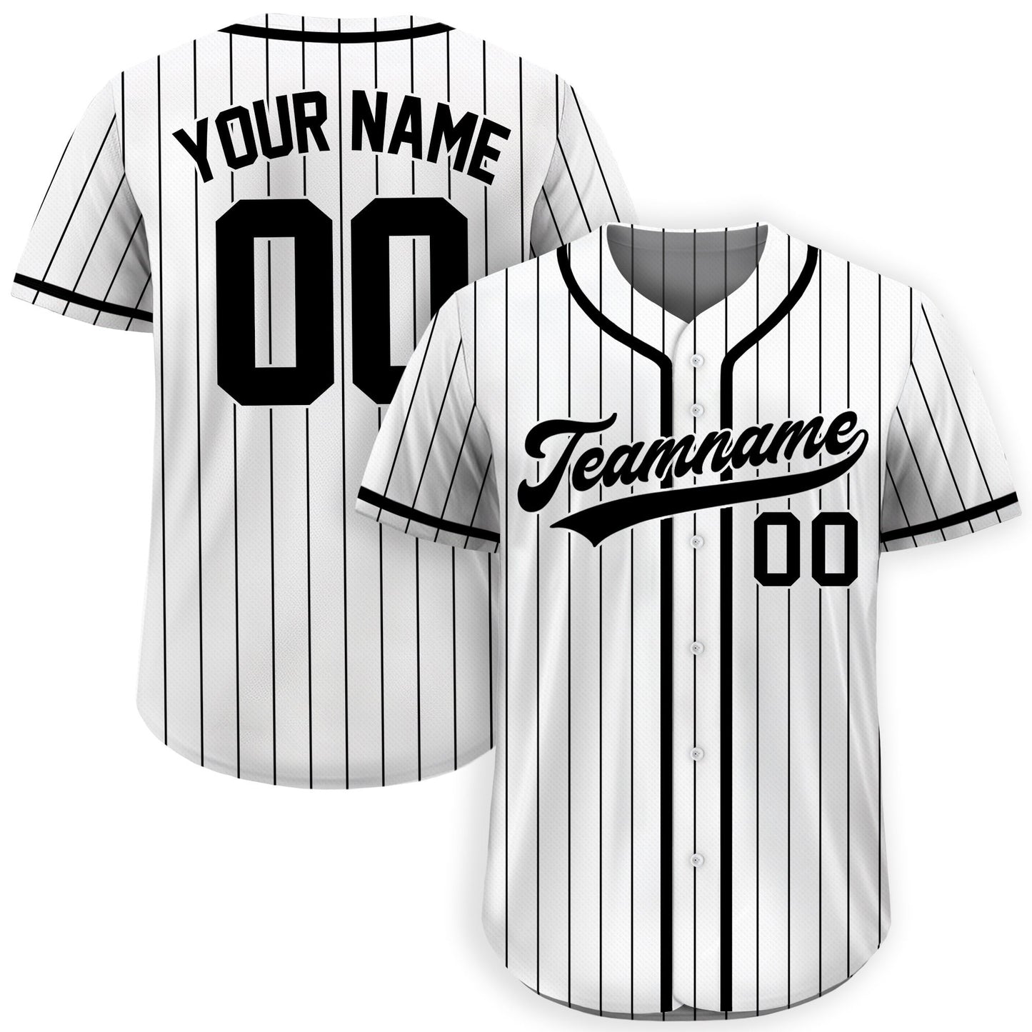 Custom Team Name Number Baseball Jersey Pinstripe, Custom Baseball Jersey for Men Women Youth Kid, Personalized Pinstripe Jersey Black White