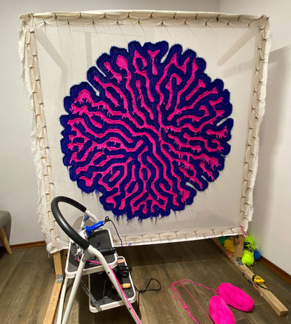 Abstract Tufted Rug / 100% Handmade Rug / Psychodelic design, 3d Tufted Rug, Soft & Fluffy,  Housewarming Gifts