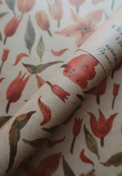 Tulips wrapping paper, Gift Wrap, gift wrapping paper, Gift Warp, Wrapping paper, gift paper, floral wrapping paper, recycled
