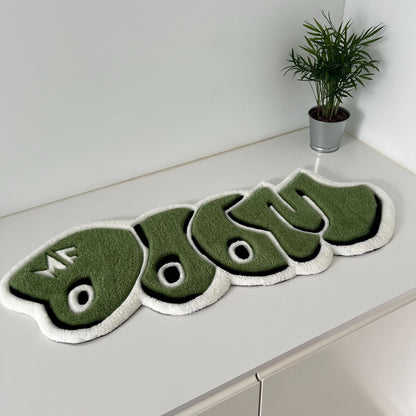 MF Doom Rug: Handmade Green Rap Music Decor (32")