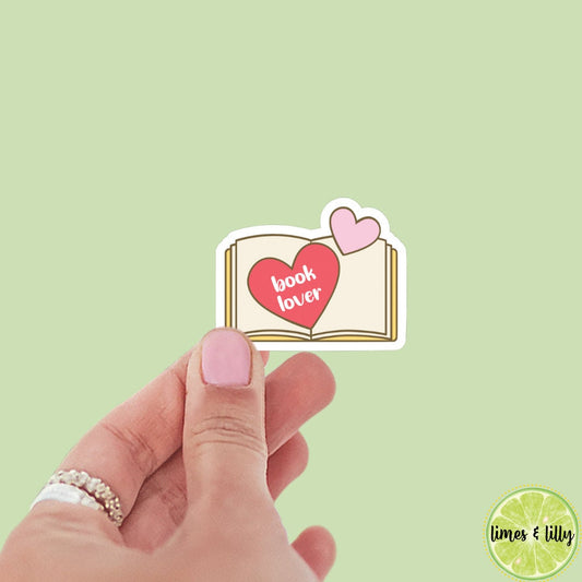 Book Lover Heart Open Book Sticker | Kindle Stickers | Bookish Stickers | Bookish Stickers | Mood Reader | Romance Tropes