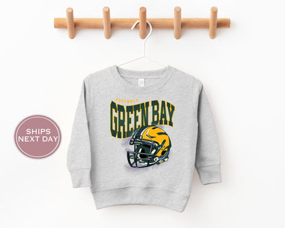 Green Bay Football Sweatshirt, Vintage Green Bay Crewneck, Retro Green Bay Sweatshirt, Green Bay Varsity Sweatshirt, Green Bay Long Sleeve