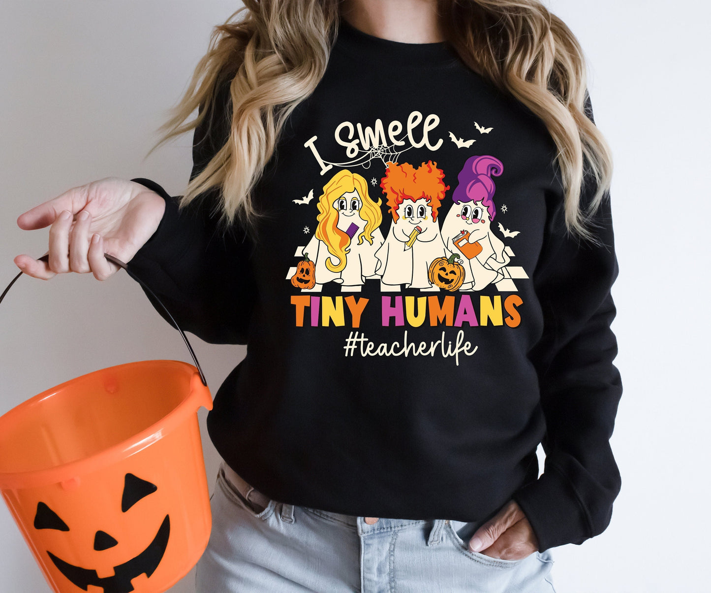 I Smell Tiny Humans Halloween Shirt, Halloween Teacher Shirt, School Halloween Party Shirt, Witch Teacher Shirts, Trick Or Teach Shirt