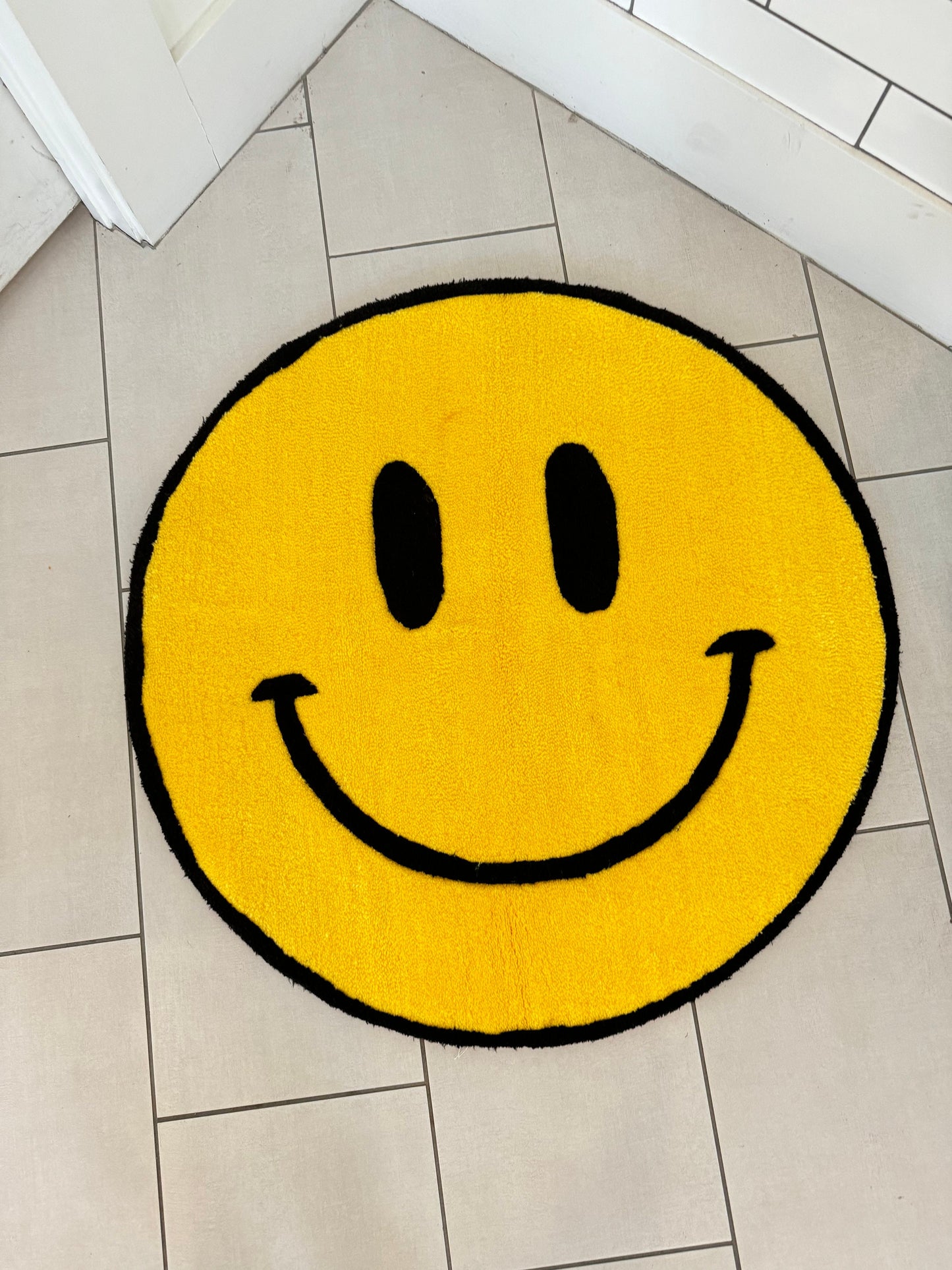 Smiley Face Area Rug , Fun Dorm Room Decor , Happy Face Area Rug , Funky room decor , Trendy room decor .