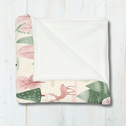 Christmas Blanket Pink Christmas Home Decor Winter Decor Forest Woodland Fleece Throw Pastel Christmas Bedding Gift for Family Friends Host