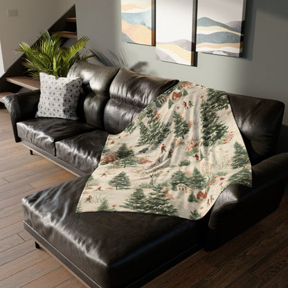Christmas Village Blanket Christmas Home Decor Nostalgic Snowy Winter Trees Fleece Throw Christmas Gift Ideas Family Friends Host Coworkers