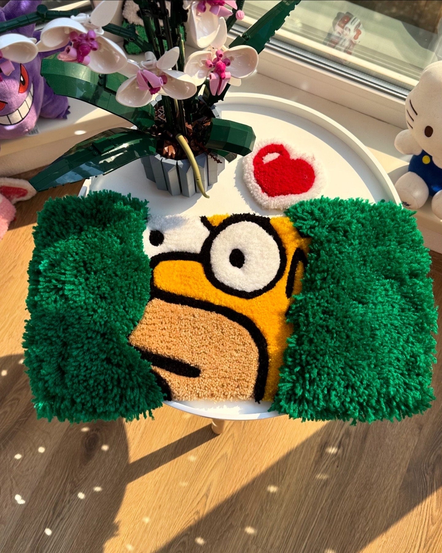 Homer in the Bush Tufted Rug – Custom Handmade Puffy Cartoon Carpet, Funny Room Decor Rug Inspired by Pop Culture Character 3D Soft Art Gift
