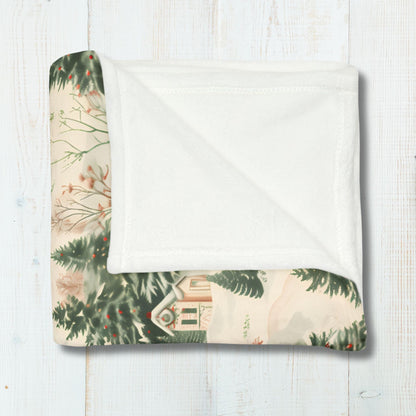 Christmas Blanket Christmas Village Home Decor Nostalgic Snowy Winter Trees Fleece Throw Christmas Gift Ideas Family Friends Host Coworkers