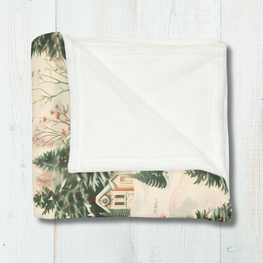 Christmas Blanket Christmas Village Home Decor Nostalgic Snowy Winter Trees Fleece Throw Christmas Gift Ideas Family Friends Host Coworkers