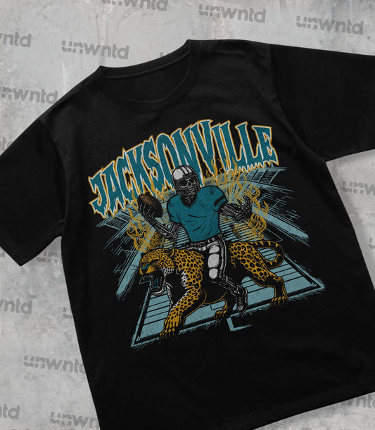 Jacksonville Football Shirt - Graphic Tees - Skeleton Shirt - Merch Tee - Gift Shirt - Bootleg Shirt - Vintage - Skeleton Football Shirt