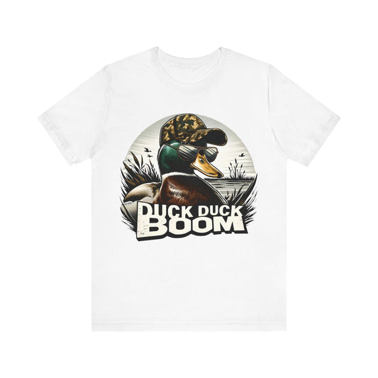 Duck Duck Boom Hunter T-Shirt: Mallard Camo Hunting Tee