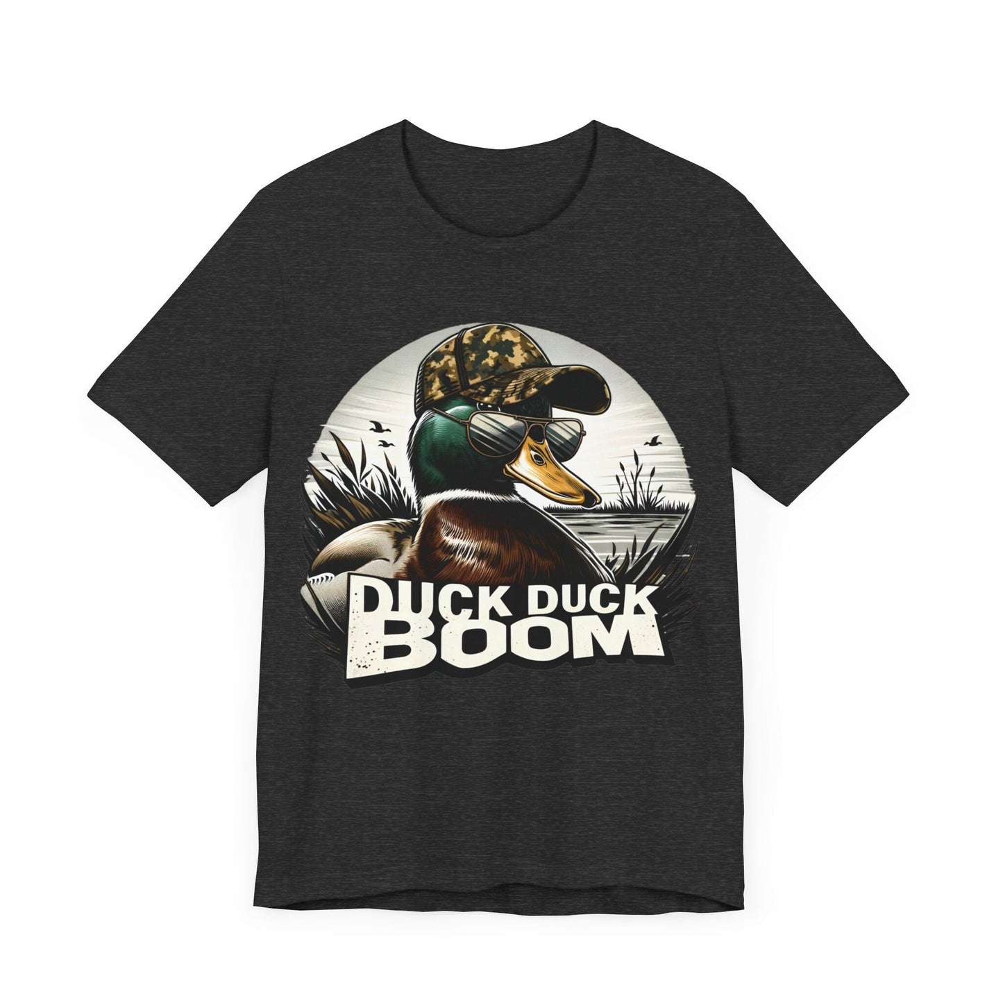 Duck Duck Boom Hunter T-Shirt: Mallard Camo Hunting Tee