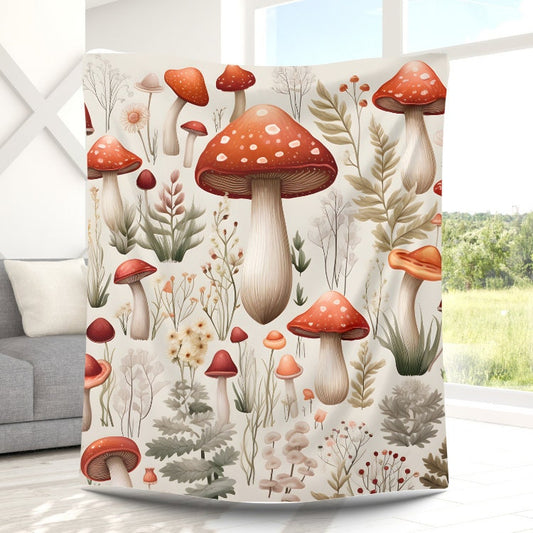 Mushroom blanket plush Boho mushroom blanket mushroom home decor mushroom throw for couch boho mushroom throw blanket