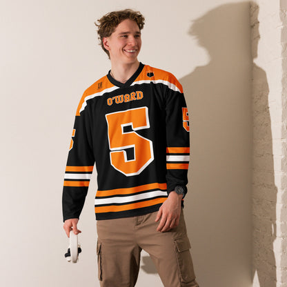 Racing Fan Oversized Hockey Jersey with Vibrant #5 Graphics