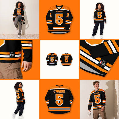 Racing Fan Oversized Hockey Jersey with Vibrant #5 Graphics