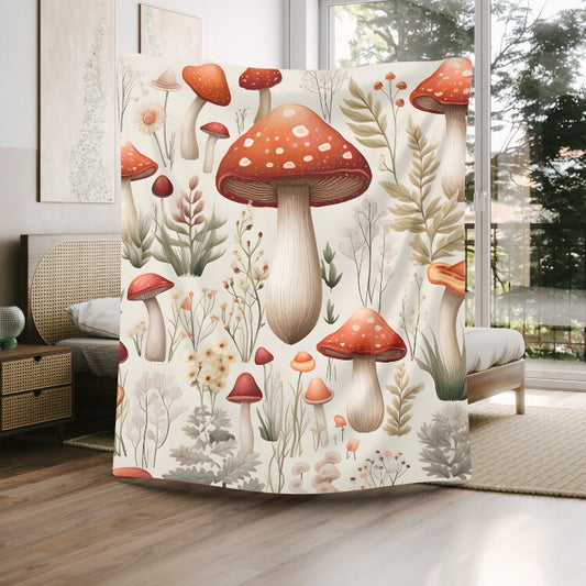 Mushroom blanket plush Boho mushroom blanket mushroom home decor mushroom throw for couch boho mushroom throw blanket