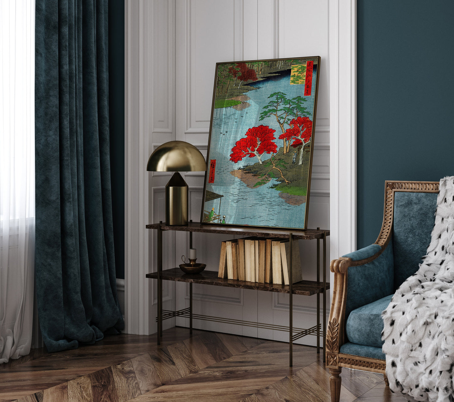 Utagawa Hiroshige Autumn at Akida Poster, Japanese Print, Japanese VIntage Wall Art, Japanese Art Print, Japanese vintage print, Gift idea